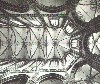 View of cathedral ceiling