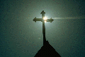 A rooftop cross