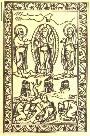 St Patrick driving the snakes out of Ireland